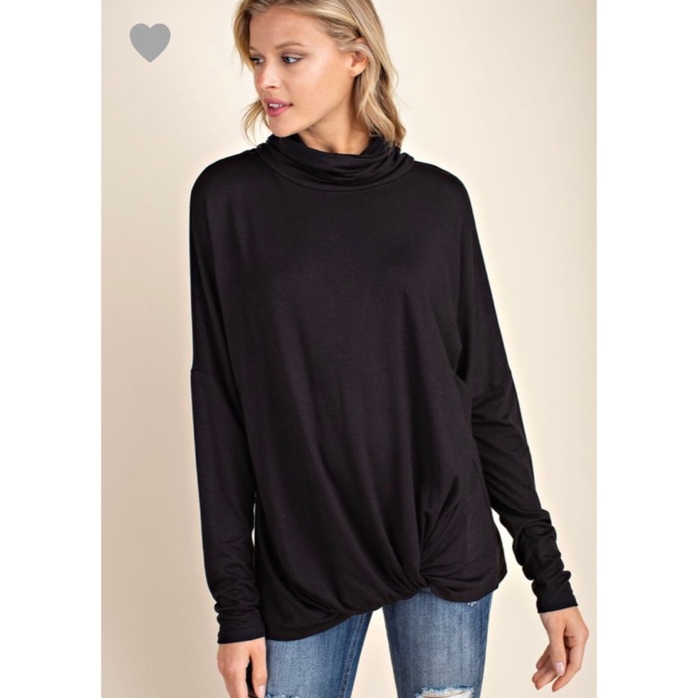 SOLD! Black Turtle Neck With Twist